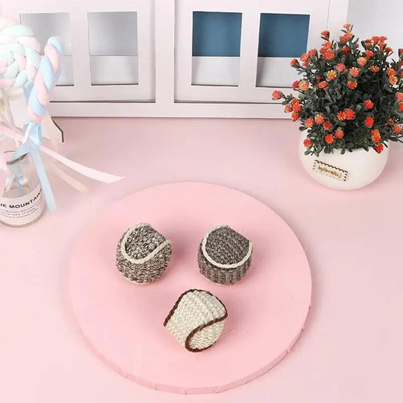 1PC Cat Ball Toy Bite Resistant Sisal Kitten Chew Toy Scratch Proof Cat Chasing Toy Cat Interactive Toy Pet Training Toy For Cat