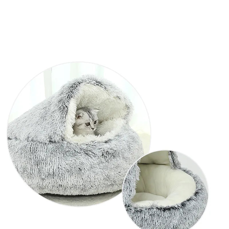 Round Plush Pet, Dog, Cat Warm Bed