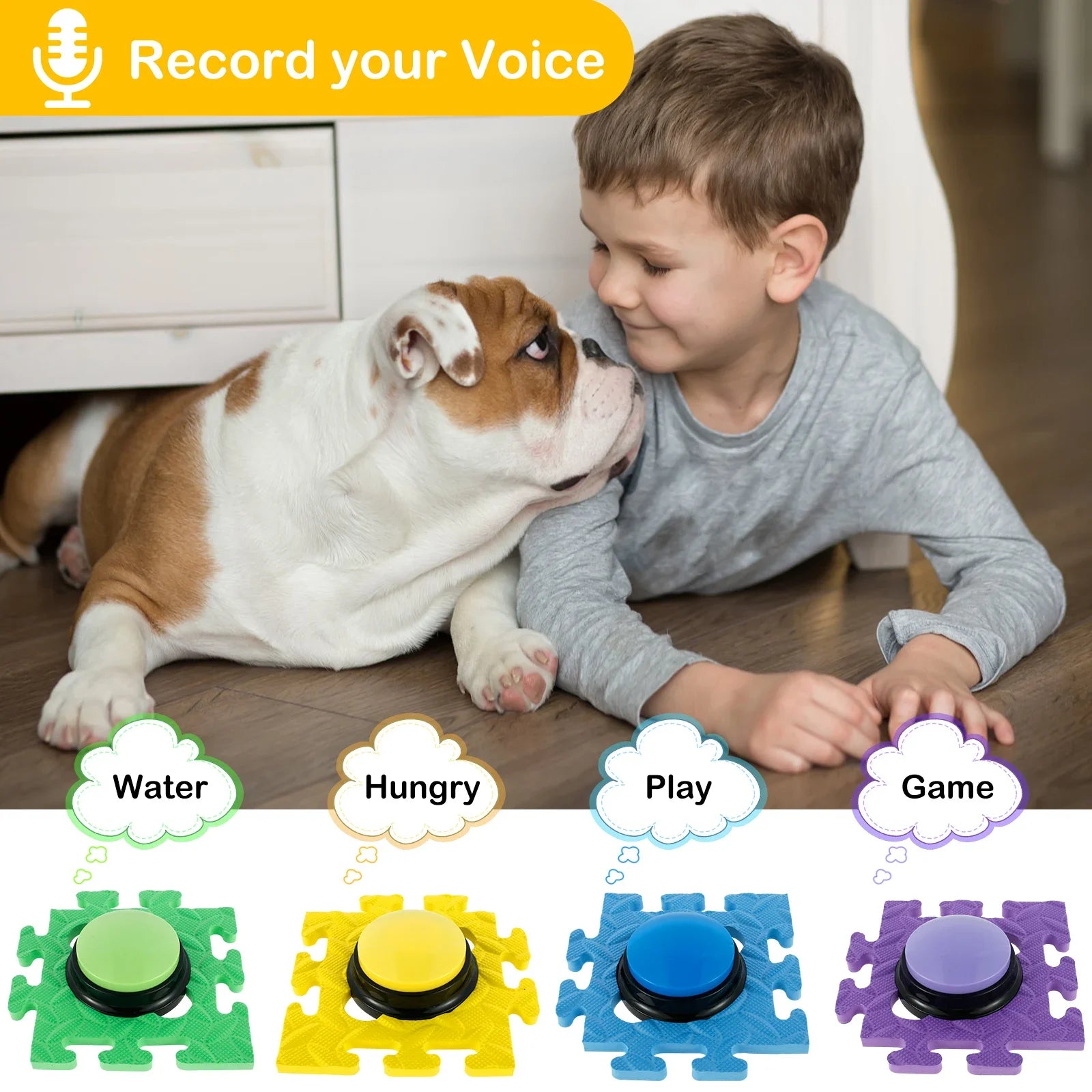 Dog Buzzer with Anti-Slip Pad 30 Seconds Voice Recording