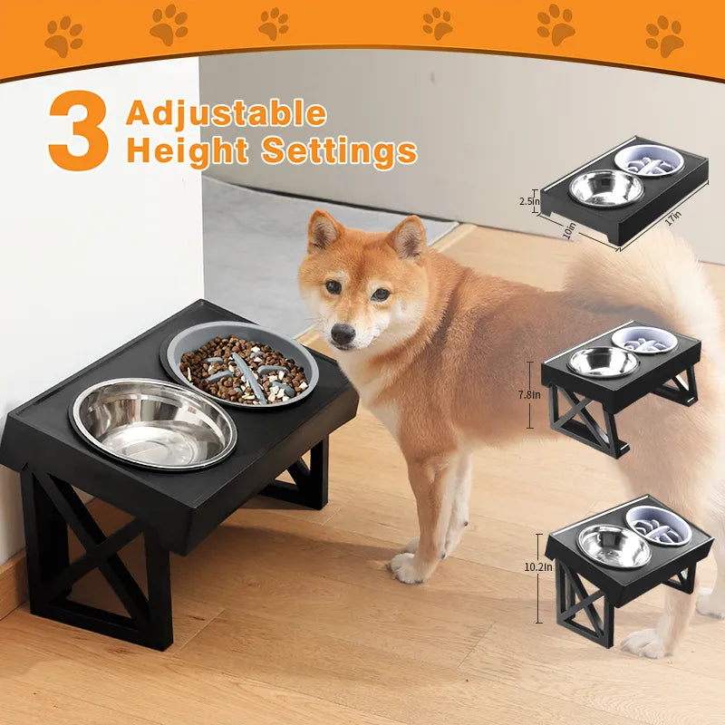 Adjustable Heights Raised Dog Food