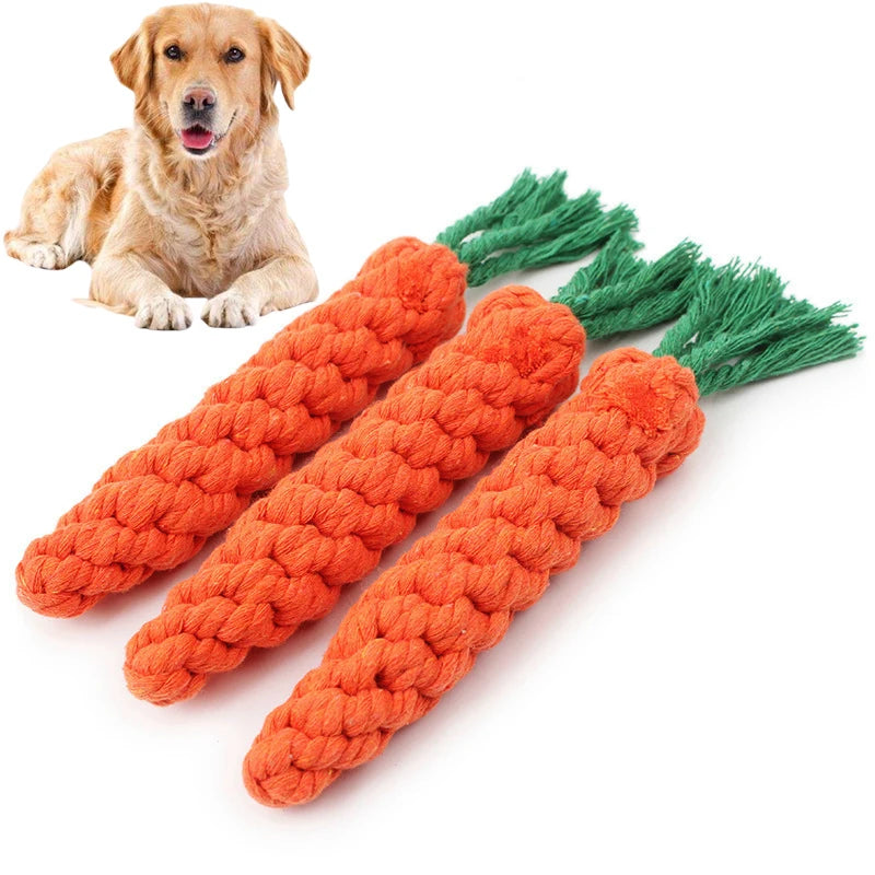  Dog Toy Carrot Knot Rope Ball